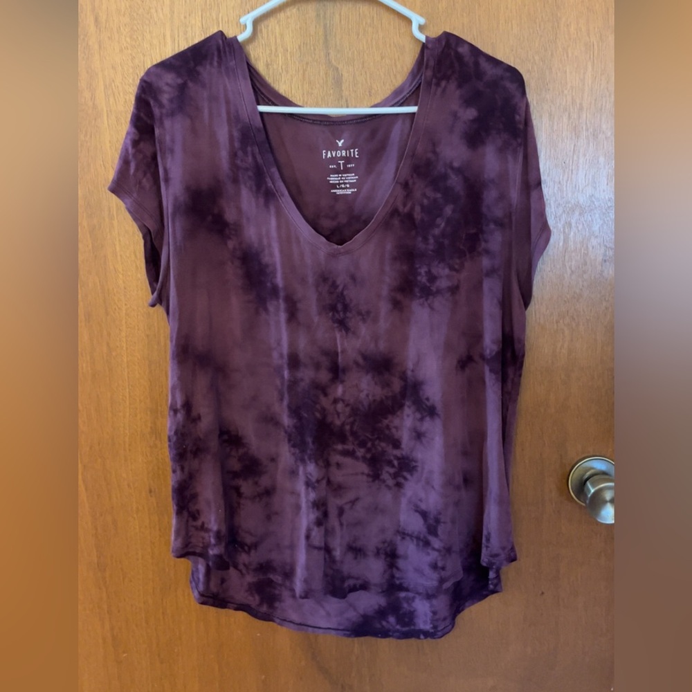 American Eagle Outfitters Purple Tie-Dye Top